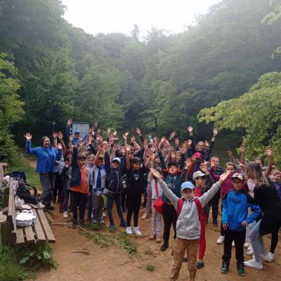 Marche avec les enfants des CM de l'école JJ Rousseau